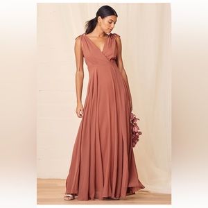 LULUS: Dance the Night Away Rusty Rose Backless Maxi Dress